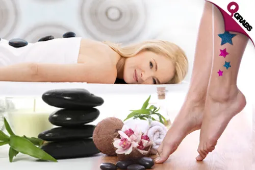 For QR57 Enjoy a Moroccan Bath with a Loofah & Glitter Tattoo OR for QR120 Enjoy a Hot Stone Massage, a Mani & Pedi & a Blow Dry! (QR380/QR810 Value)